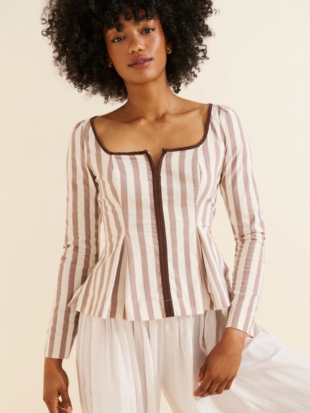Maeve Striped Peplum Blouse